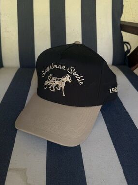 Siegelman Stable Two-Tone Black and Beige Baseball Cap